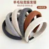 Diadema de Esponja de Lana Gruesa Retro Otoño Invierno Cabeza Alta Color Sólido Borde Ancho Diadema de Cabello Versátil para Salir