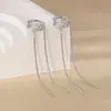 Clip de oreja con borla de cadena de hueso de serpiente sin perforación, de alta gama, moderno, genial, comercio exterior transfronterizo, clip de hueso de oreja de cuentas redondas de doble capa, hace que la cara se vea más delgada