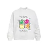 Camiseta de manga larga con estampado de graffiti de frutas para hombre, holgada y casual, moderna y creativa, con una personalidad única, top de cuello redondo estilo INS para primavera y otoño