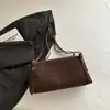 Bolsa de Mão Boston Estilosa Retrô Minimalista Feminina 2026 Inverno Nova Sensação de Alto Padrão Leve Luxo Cor Sólida Bolsa de Ombro