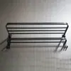 Estante para Toallas Espacio de Aluminio Barra para Toallas Plegable Estante de Almacenamiento para Baño Estante Móvil de Doble Capa para Baño