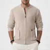 Comercio Exterior Transfronterizo Ropa de Hombre Nueva Moda Otoño Suéter Casual Cárdigan Prendas de Punto para Hombre Chaqueta Abrigo Rayada Simple