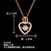 Collar Inteligente Corazón a Corazón Más Vendido Collar de Acero de Titanio para Mujer Sin Color Estilo Frío Elegante Cadena para Clavícula Joyería