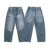 Textura de pintura manchada desgastada, estilo nuevo de alta resistencia, lavado, retro a la moda, otoño 2026, jeans unisex de corte holgado