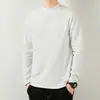 Nova blusa masculina de gola alta de manga comprida para o outono, estilo coreano, moderna, camiseta preta pura para o outono