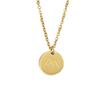Collar personalizado de moda transfronteriza de estilo europeo y americano, colgante de acero inoxidable de 18 quilates con símbolo de montaña y pieza redonda de oro de horno