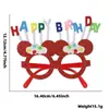 Gafas de Cumpleaños Estilo Ins para Niños Velas Velas para Pastel Accesorios para Fotos Decoración de Fiesta de Cumpleaños Gafas con Marco de Letras de Dibujos Animados