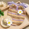 Ropa Hippie para Perros Mascotas Chaleco Floral Festivo Pastoral Ropa Transpirable para Perros Pequeños Teddy Bichon Primavera y Verano