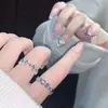 Anel Doce Amor Ins para Mulheres Estrela de Quatro Pontas Indicador Anel Aberto Design de Nicho Anel Empilhado Francês para Mulheres