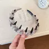 Diadema de Malla Estampado Leopardo de Alta Gama para Mujer, Estilo Blogger, Elegante con Dientes, Diadema Antideslizante, Diadema de Alta Presión Craneal