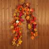 Decoración de hojas de arce artificiales de ratán para el Festival de la Cosecha de Otoño de Hongyu, decoración de girasoles para colgar en la pared para exteriores, fiesta de Acción de Gracias