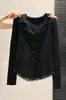 Fábrica de Suéteres Dalan Source Suéter de Malha com Acabamento em Renda para Mulheres 2026 Outono/Inverno Novo Slim Fit Camada Interna Top