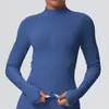Chaqueta de Manga Larga Sin Costuras con Cuello Alto y Cremallera, Europea y Americana, para Mujer, Ajustada, Secado Rápido, Ropa de Yoga, Top Deportivo para Fitness al Aire Libre