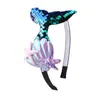 Diadema de Sirena con Lentejuelas para Niños Dibujos Animados Dulce Linda Pinza para el Cabello del Océano Joyería Accesorio para el Cabello de Cola de Pez Versátil Diadema