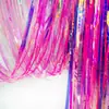 Decoração para festa de casamento, cortina de seda colorida dourada com chuva, adereços para fotos, festa de aniversário exclusiva