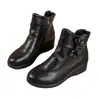 Botines para Mujer 2026 Invierno Nuevos Botines de Moda para Mamás, Tacón de Cuña, Versátiles, Cómodos, Tacón Medio, Antideslizantes, Botines de Algodón para Personas de Mediana Edad y Mayores