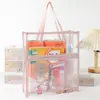 Bolsa para Armazenamento de Lição de Casa Pvc Transparente Bolsa Tote Dupla Camada Impermeável e Durável Bolsa Especial para Exame de Admissão ao Ensino Médio Atacado de Fábrica