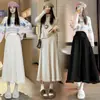 Falda de Punto Suave y Elegante con Borlas, Cintura Alta, Adelgazante, Moda Otoñal para Mujer, Falda Casual de Línea A con Dobladillo Ancho, Ceñida a la Cadera A6368