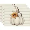 Amazon Halloween Acción de Gracias Mantel Individual Calabaza Hoja de Arce Mantel Individual Pavo Otoño Decoración de Mesa Aislamiento Térmico Mantel de Mesa