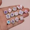 Cuentas Espaciadoras de Color Cobre Chapado en Plata Grueso, Conservación del Color, Incrustadas con Diamantes, Trébol de Cuatro Hojas, Copo de Nieve, para Pulseras y Collares DIY, Joyería Hecha a Mano, Venta al por Mayor