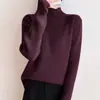 Suéter Casual de Canalé con Cuello Medio para Mujer Otoño/Invierno 2026, Jersey Grueso de Punto Ajustado, Capa Base Versátil, Transfronterizo