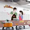 Adhesivo de Cocina a Prueba de Aceite Pared de Estufa Papel Tapiz Autoadhesivo Impermeable y a Prueba de Fuego Rango de Campana de Alta Temperatura Película Decorativa para Pared