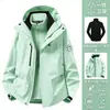 Chaqueta tipo concha de sistema de montaña tres en uno para hombres y mujeres, otoño e invierno, forro polar, cálida, repelente al agua, cortavientos, transpirable, ropa para montañismo y senderismo al aire libre