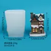 Pequeño adorno de escritorio casa de nieve casa recuerdo regalo arreglo de escena en miniatura tema de escena navideña molde de silicona
