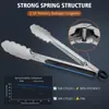 Pinza de Silicona Transfronteriza Resistente a Altas Temperaturas Pinza para Alimentos Pinza para Bistec Frito Barbacoa Pinza para Pan Acero Inoxidable Cocina Pinza para Alimentos