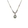 Collar de Cadena de Zircón Gota de Agua para Mujer 2025 Nuevo Trendy Lujo Ligero Nicho Estilo Celebridad de Internet Simple Versátil Cadena Clavicular