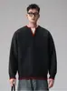 Suéter de Dos Piezas Mixto de Color con Cuello en V para Hombre Estilo Old Money, Tejido de Punto Cálido de Invierno con Ribete de Color Contrastante, Top de Moda Cálido