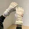 Guantes de Esquí Térmicos de Bloqueo de Calor para Invierno con Forro de Felpa para Mujer, Adecuados para Ciclismo al Aire Libre y Uso en Bicicleta Eléctrica, Compatibles con Pantalla Táctil, Impermeables y Antideslizantes