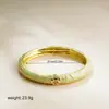 Pulsera de Oro 14K Cloisonné Nueva Chinoiserie Esmalte Flor de Goteo de Aceite Colorida Pulsera de Apertura de Primavera Pulsera Chinoiserie