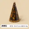 Estante de almacenamiento de anillos con forma de cono de grava de cristal natural, manualidades de cristal de resina, pirámide con forma de cono al por mayor