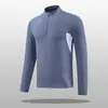 Camiseta Masculina de Comércio Exterior Primavera e Outono de Secagem Rápida com Mangas Longas, Gola Meia-alta com Zíper, Casual, para Esportes ao Ar Livre, Corrida, Fitness