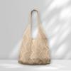 Nova Bolsa de Tricô Fashion, Bolsa de Praia Versátil com Renda, Bolsa de Mão Estilo Nicho, Bolsa Tote de Grande Capacidade para Mulheres, Transfronteiriça