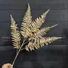 Flores de Nochevieja, Flores Artificiales Doradas, Eucalipto Dorado, Hortensia, Abanico Dorado, Hojas de Ginkgo, Cubo de la Fortuna, Arreglo Floral, Hojas, Flores de Plástico