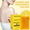 Jabón Popular de Cúrcuma Transfronterizo para Limpieza y Baño, Jabón de Ácido Kójico y Limón, Hidratante, Control de Grasa, Nutritivo para la Piel, Espuma Amarilla