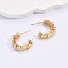 Brincos femininos de venda quente transfronteiriça embutidos em zircão em forma de amor High-end Light Luxury Fashion C- em forma de brincos brincos
