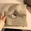 Novo Cachecol de Lã Versátil e Fofo de Gatinho para Mulheres no Inverno Engrossado e Quente Estilo Japonês Lã Artificial Cachecol de Tricô Amigo da Pele