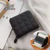 Cartera corta de rejilla Porta tarjetas para mujer Mini porta tarjetas pequeño Estilo coreano 2025 Pinza para dinero Billetera para monedas linda