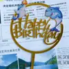 Fabricantes de cartões de bolo de acrílico com impressão colorida tridimensional transfronteiriça diretamente para decoração de bolo de aniversário, casamento, Feliz Bolo