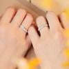 Anillo de Pareja Amante a la Luz de la Luna Plata Esterlina S925 Esmalte Fluorescente Anillo Luminoso Día de San Valentín Vendido 200 Cumpleaños