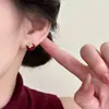 Pendientes de Plata Pura 999 con Caqui Rojo y Aguja, Estilo de Otoño e Invierno de Alta Gama, Nuevos Pendientes Populares de Año Nuevo 2025