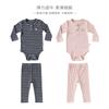 Enterizo de Bebé Unisex Otoño Rayado Manga Larga Mono para Bebé Fibra de Modal Clase A Conjunto de Dos Piezas