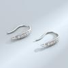 Pendientes de plata de ley S925 con cuatro diamantes, estilo japonés y coreano, elegantes, chapados en oro, para mujer.