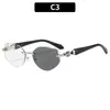 Gafas de sol poligonales de moda con biselado sin montura para mujer, estilo callejero personalizado transfronterizo, gafas de sol fotocromáticas