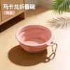 Tazón Plegable para Gatos y Perros, Tazón Portátil para Perros para Uso al Aire Libre, Bebedero Exterior, Bebedero, Comedero para Perros, Recipiente de Agua, Tazón Macaron