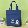 Bolsa de Tutoría de Tela Oxford Estampada de Doble Capa Linda Bolsa Portátil para Documentos de Tutoría para Estudiantes de Primaria Niños y Niñas Bolsa de Lona Dibujos Animados
