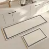 Tapete de Chão Simples de Terra de Diatomáceas, Tapete para Pés Absorvente de Água e Óleo para Cozinha, Secagem Rápida, Conjunto de Duas Peças, Tapete de Porta Resistente ao Desgaste e à Poeira para Entrada, Dropshipping